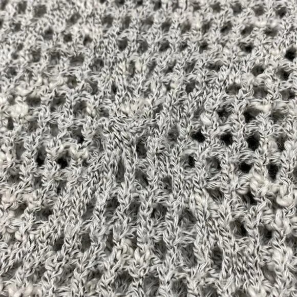 MIAMI WOMEN'S MARBELED BLACK & WHITE LONG SLEEVE CROCHET KNIT‎ SWEATER MEDIUM - Picture 5 of 6